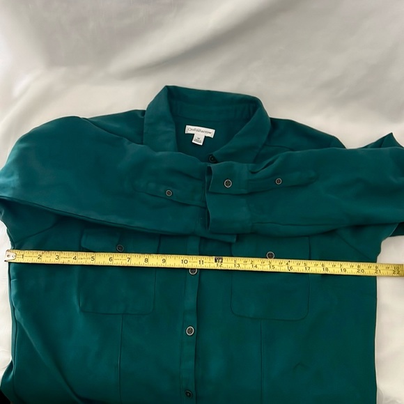 Croft & Barrow~2~Button Front Shirts / Green & Raspberry - Picture 13 of 16